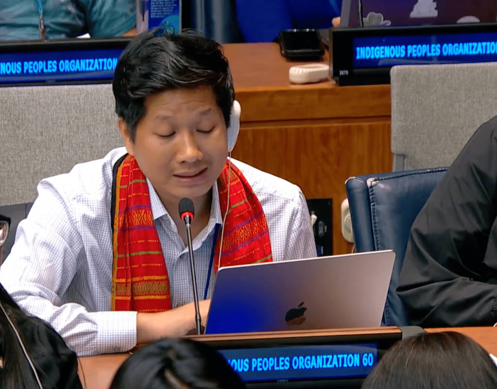 PCJSS delegate delivers speech on Human Rights Dialogue at 24th session of UNPFII